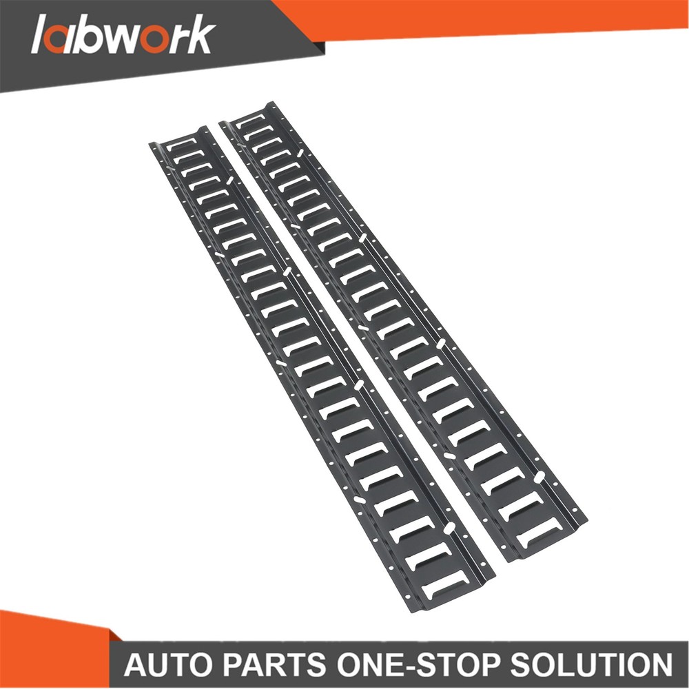 Labwork 8 Pack 4' E Track Tie Down Rail For Garages Vans Powder-Coat Black