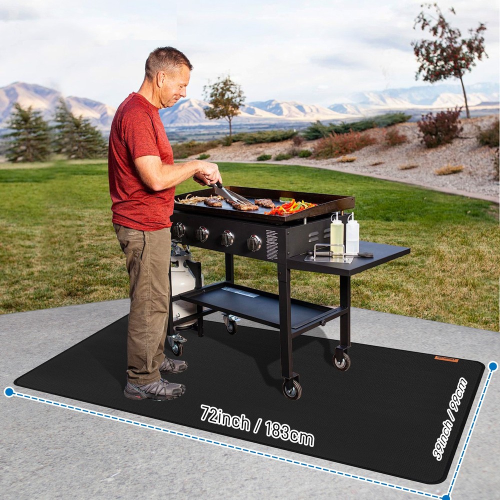 Fireproof Deck Cover Fire Mat Patio Lawn Deck Fire Resistant Pad under Grill