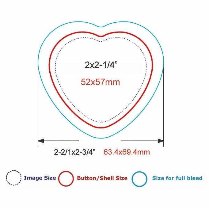 Heart Shape Pin Back Button Parts Badge Maker Crafting Tools