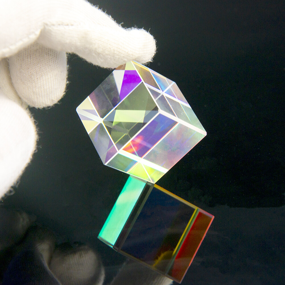1PC Six-Sided Optical Prism Combine Cube Prism Beam Splitting Prism
