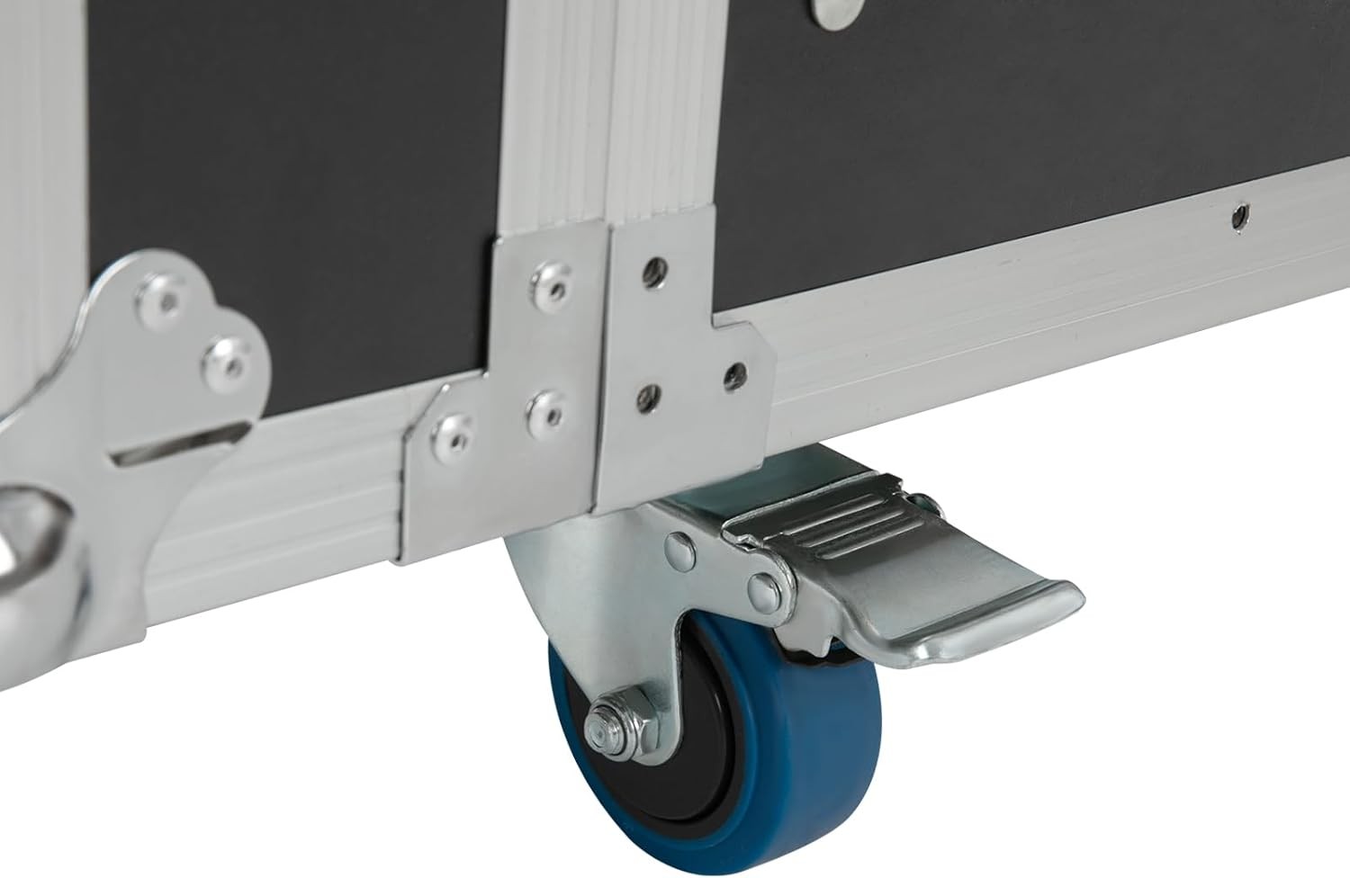 PA DJ Rack w/ 2-tier DJ Table Top 14 Space Rack Case w/ Slant Mixer Top & Caster