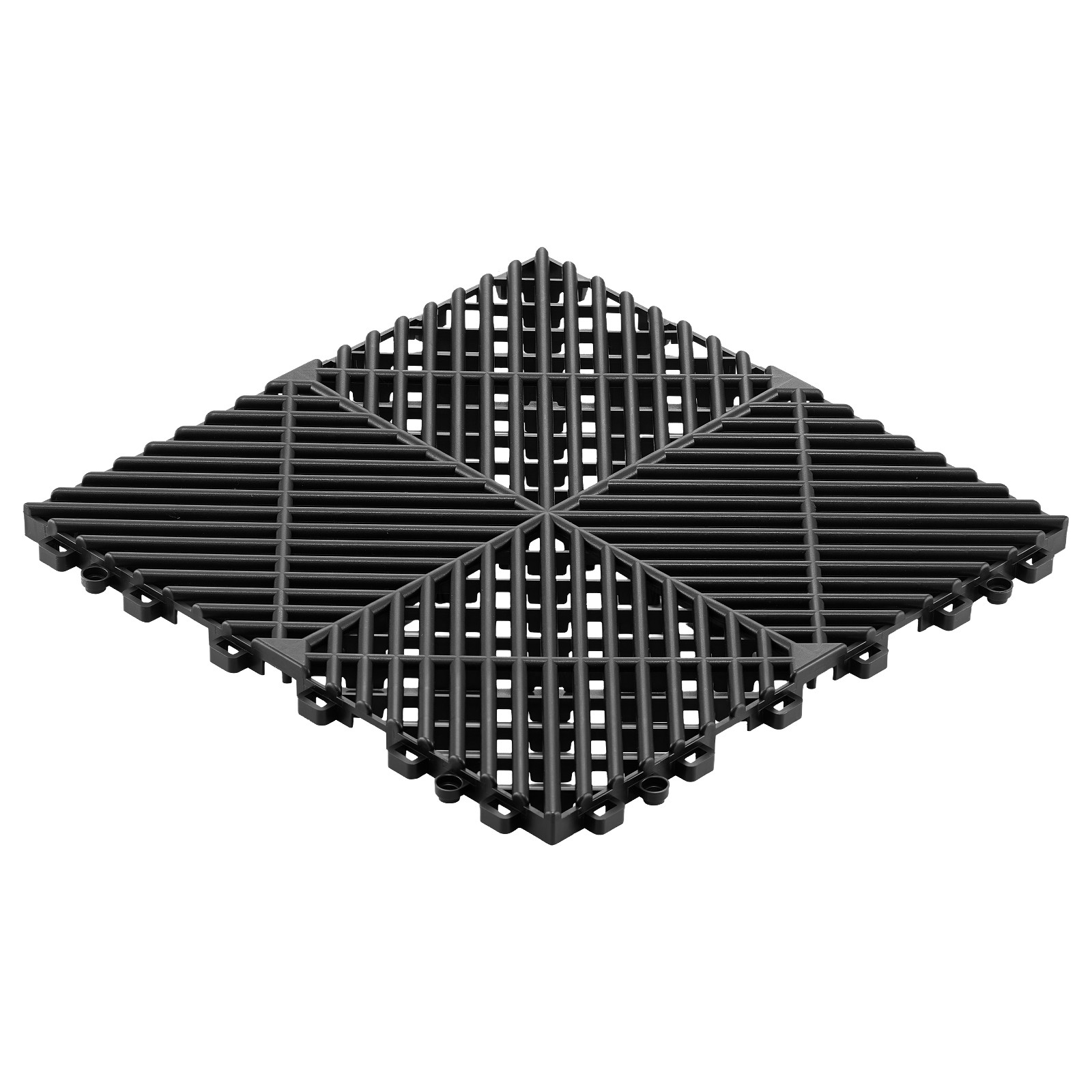 VEVOR Interlocking Drainage Mats 12" x 12" PP Garage Floor Tiles Black 50 Pack