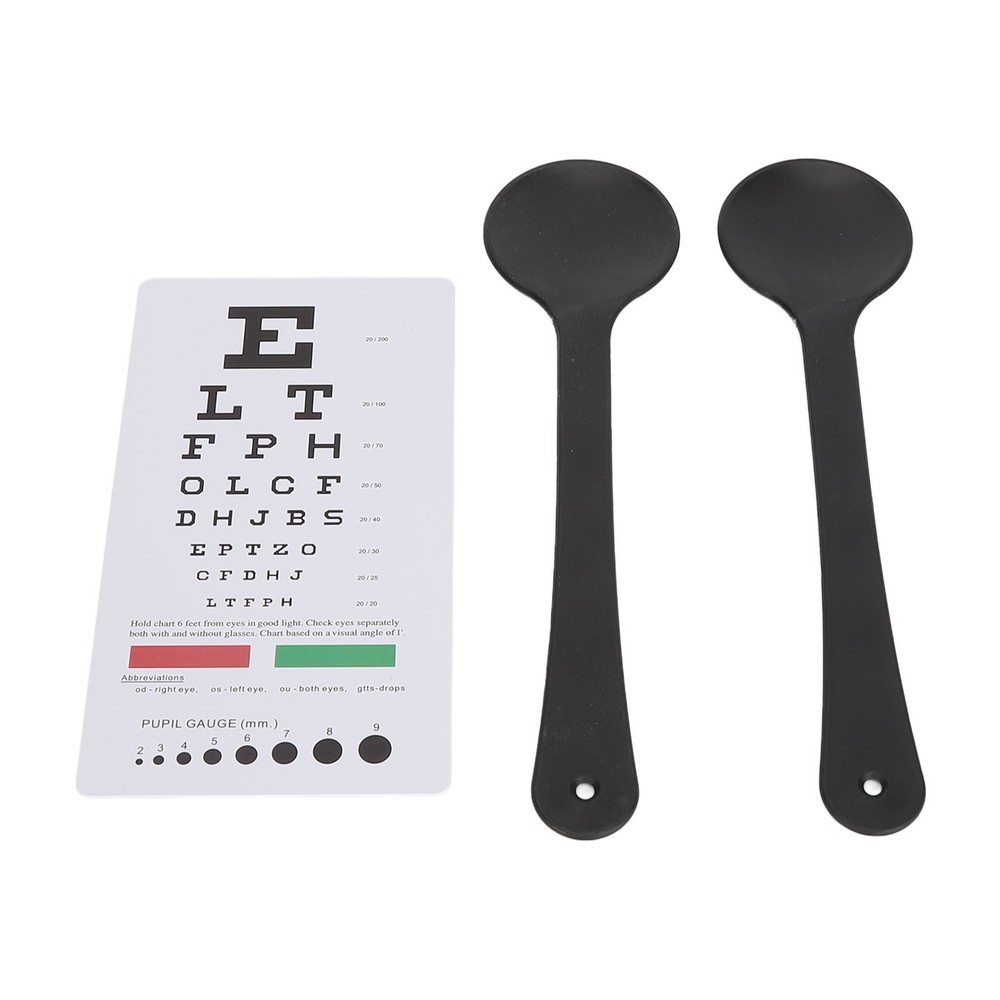 Pocket Eye Chart With 2pcs Occluder Double Sided Vision Eye Test Exams Chart