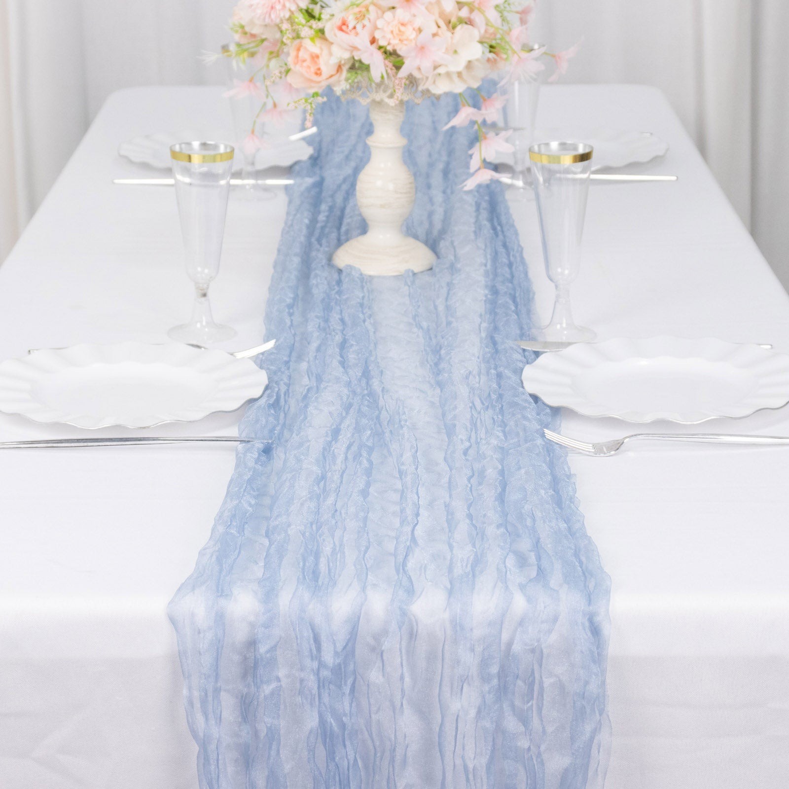 9 feet Crinkled Sheer Organza TABLE RUNNER Party Events Reception Decorations