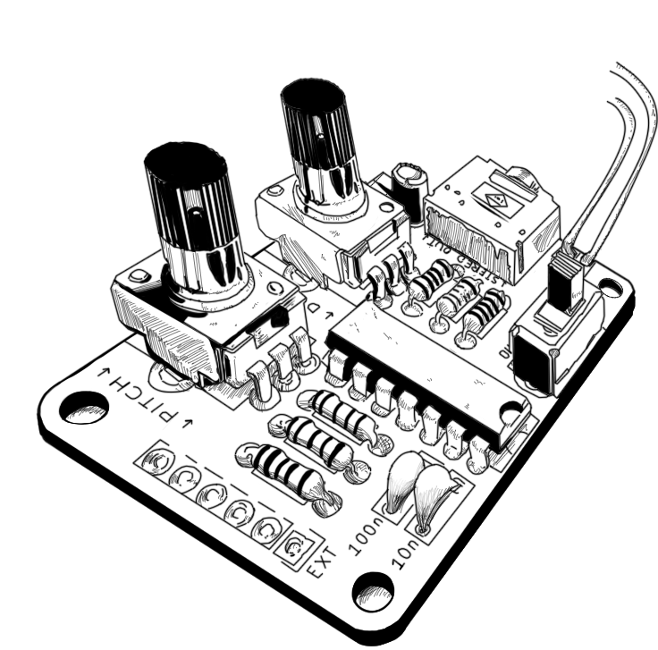 Atari Punk Console APC DIY synth soldering kit by Rakit