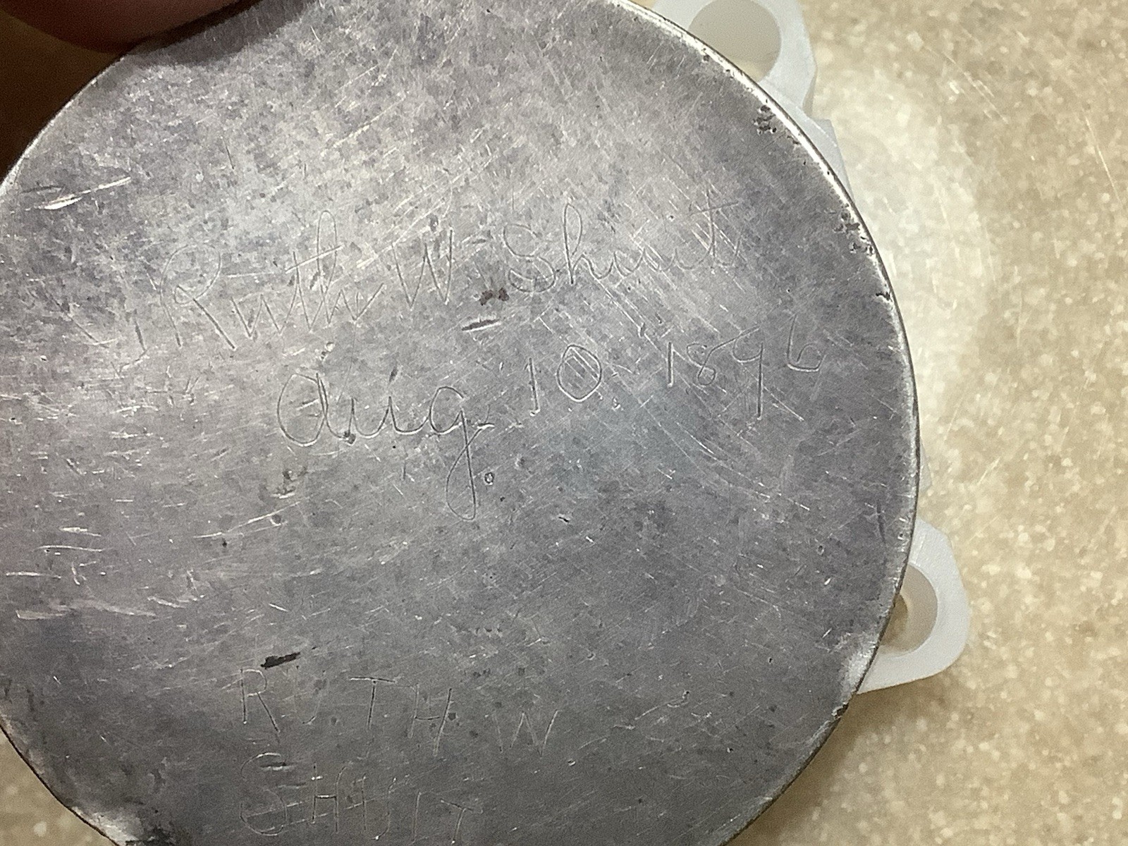 1896 Bryan dollar hk-781 silver medal*Engraved Ruth W Shuit Aug 10, 1896*