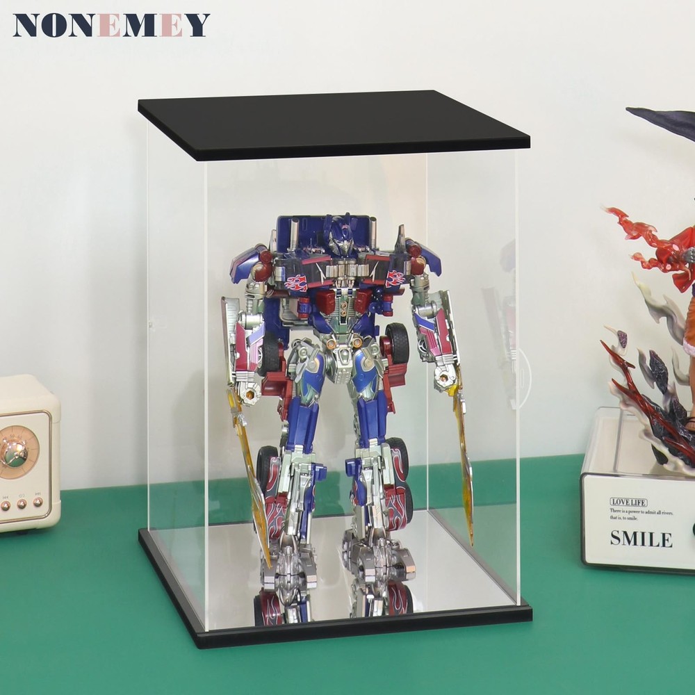 NONEMEY Clear Acrylic Display Case with Remote Control Light for 400% Bearbrick,