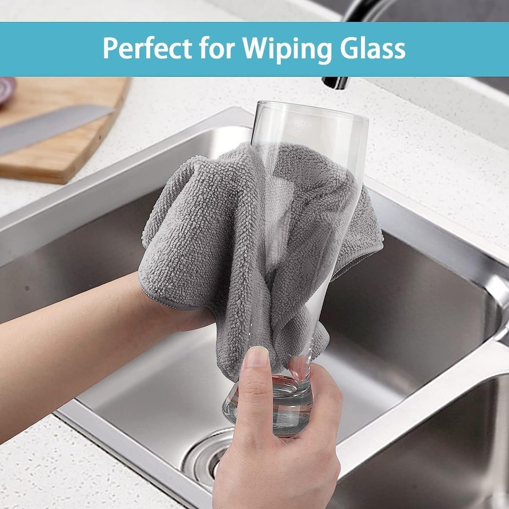 Versatile Microfiber Cleaning Cloths 8 Pack - Lint-Free & Eco-Friendly Solution