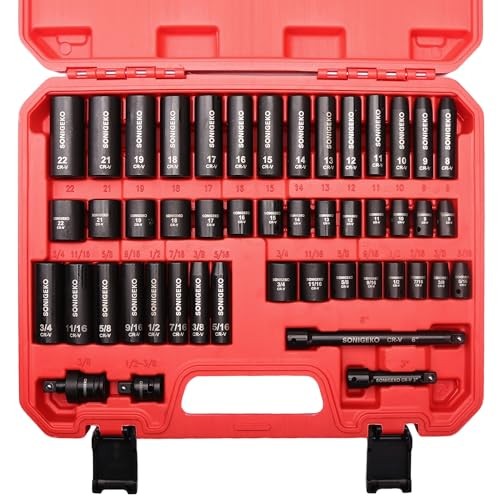 Socket Set 3/8" Drive Impact Socket 3/8" Socket Set, 48pcs Metric and SAE