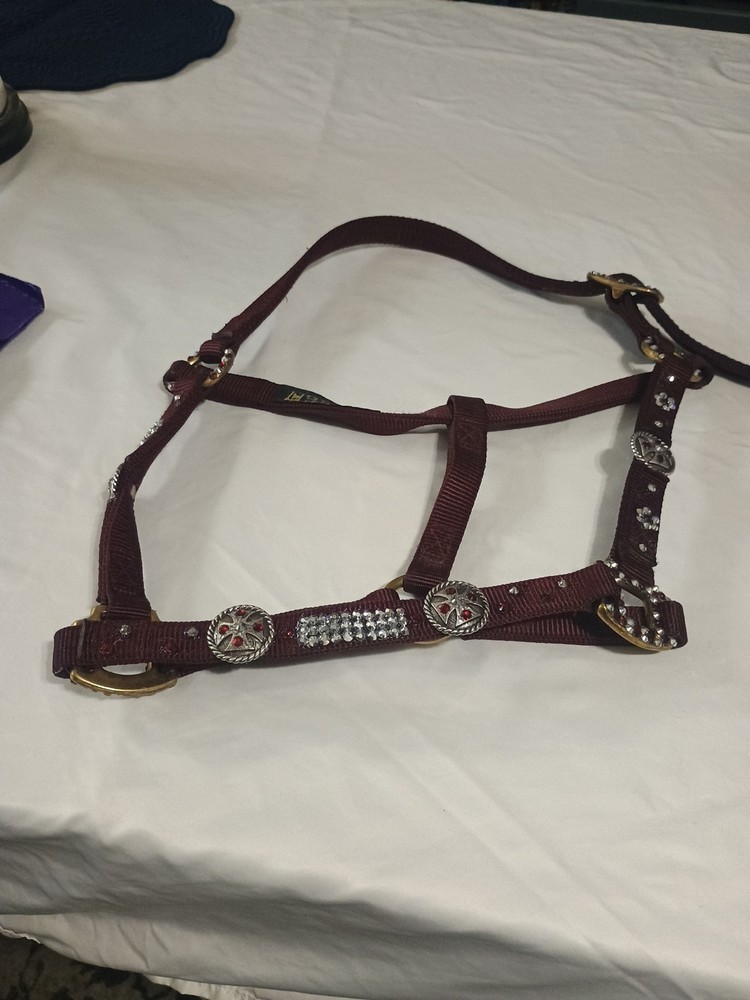 Maroon Bling Horse Halter