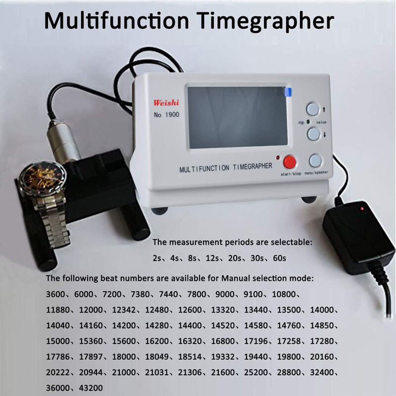 No.1900 Weishi Timegrapher Mechanical Watch Timing Machine Multifunction US Plug