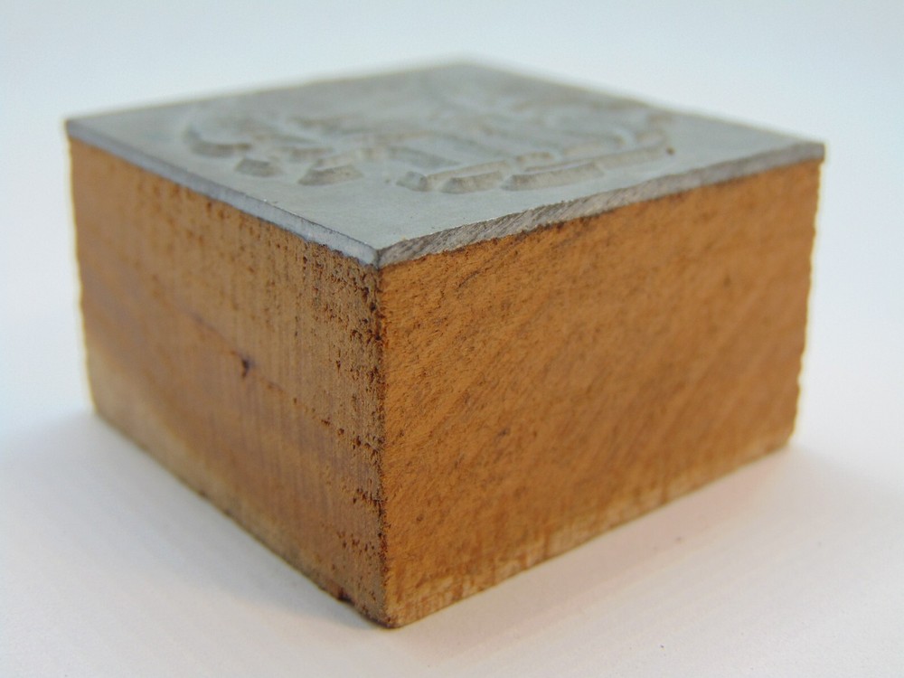 Printing Letterpress Printers Block ML Initials Trees