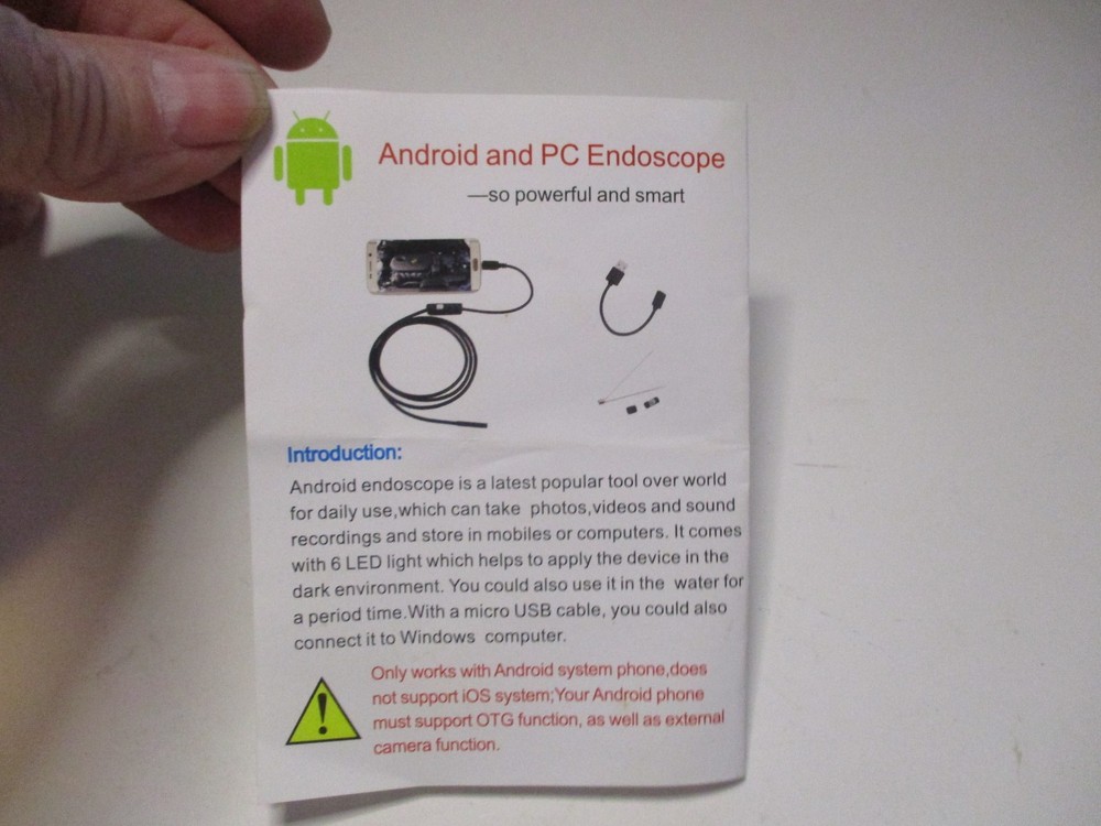 2in1 Borescope Endoscope 6LED Inspection Scope Camera For Android Cell Phone/PC