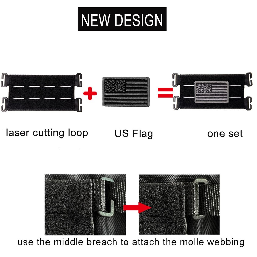 Molle Patch Panel with Laser Cutting Loop, Molle Patch Display Holder for Bac...
