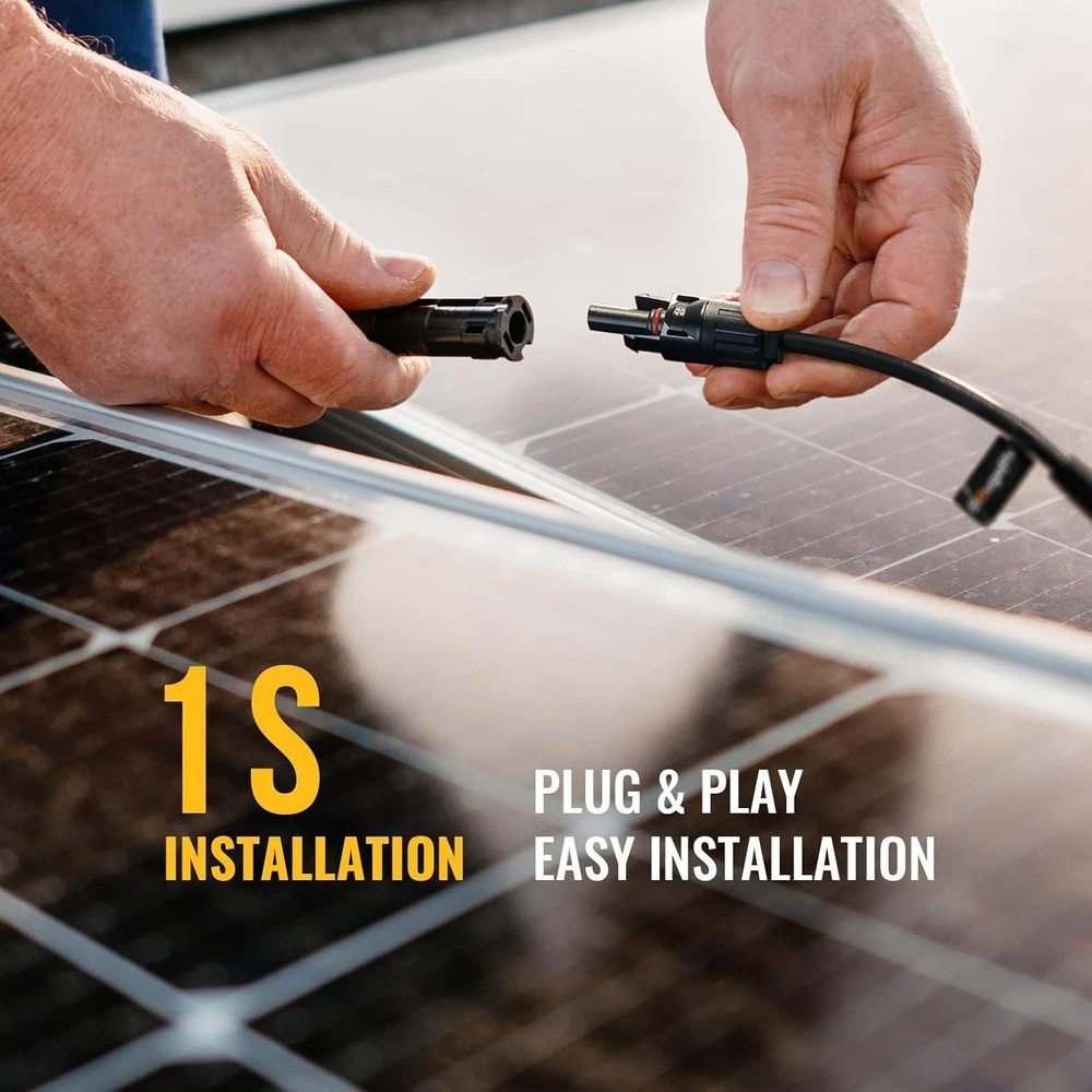 Durable Solar Panel Adapter Cable - 20A Y Branch Connector, Waterproof Design