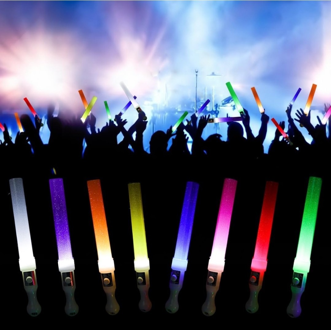 24 LED Light Up Wands Sticks Plastic Party Favors for Raves, Halloween, Concerts