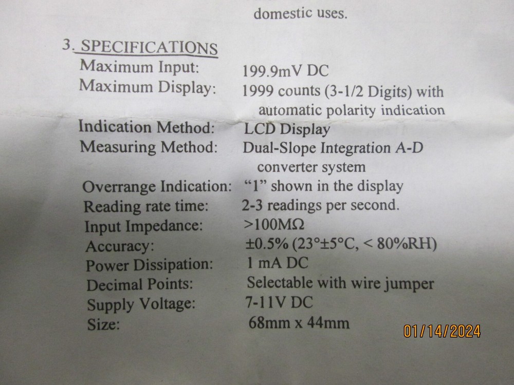 C+C PM-128 Universal Digital Panel Meter LED Display 3.5", 4 Bits 0-500V DC