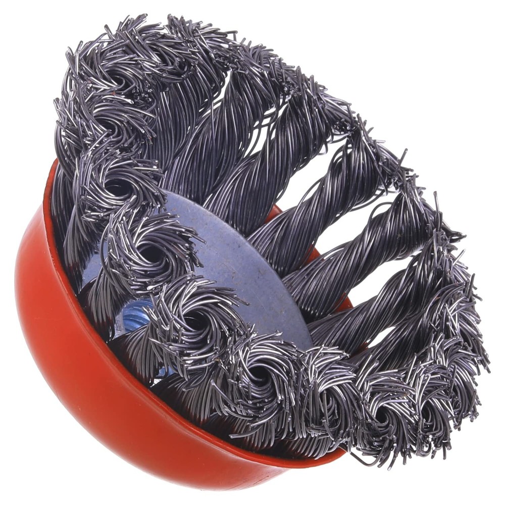 2 Pack 3 Inch Wire Cup Brush for 4 1/2 Angle Grinder with 5/8"-11 Threaded Arbor