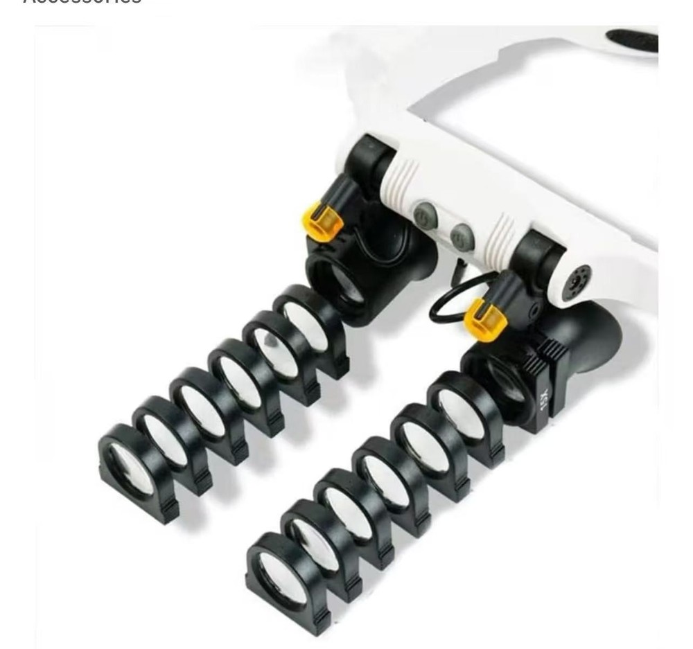 Magnifying Headset with 2 LED, 10 Interchangeable Lenses (3X–25X)