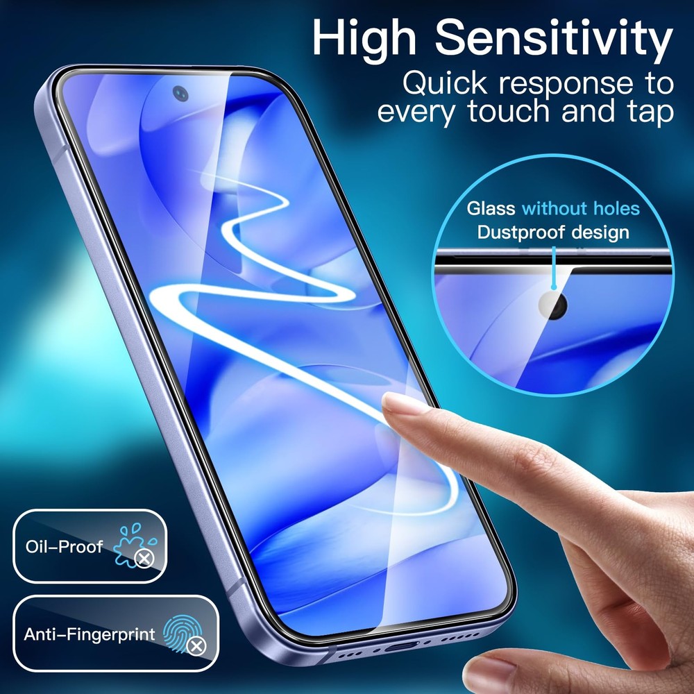 JETech Screen Protector for Google Pixel 9a 6.3-Inch 2025, 9a, Clear