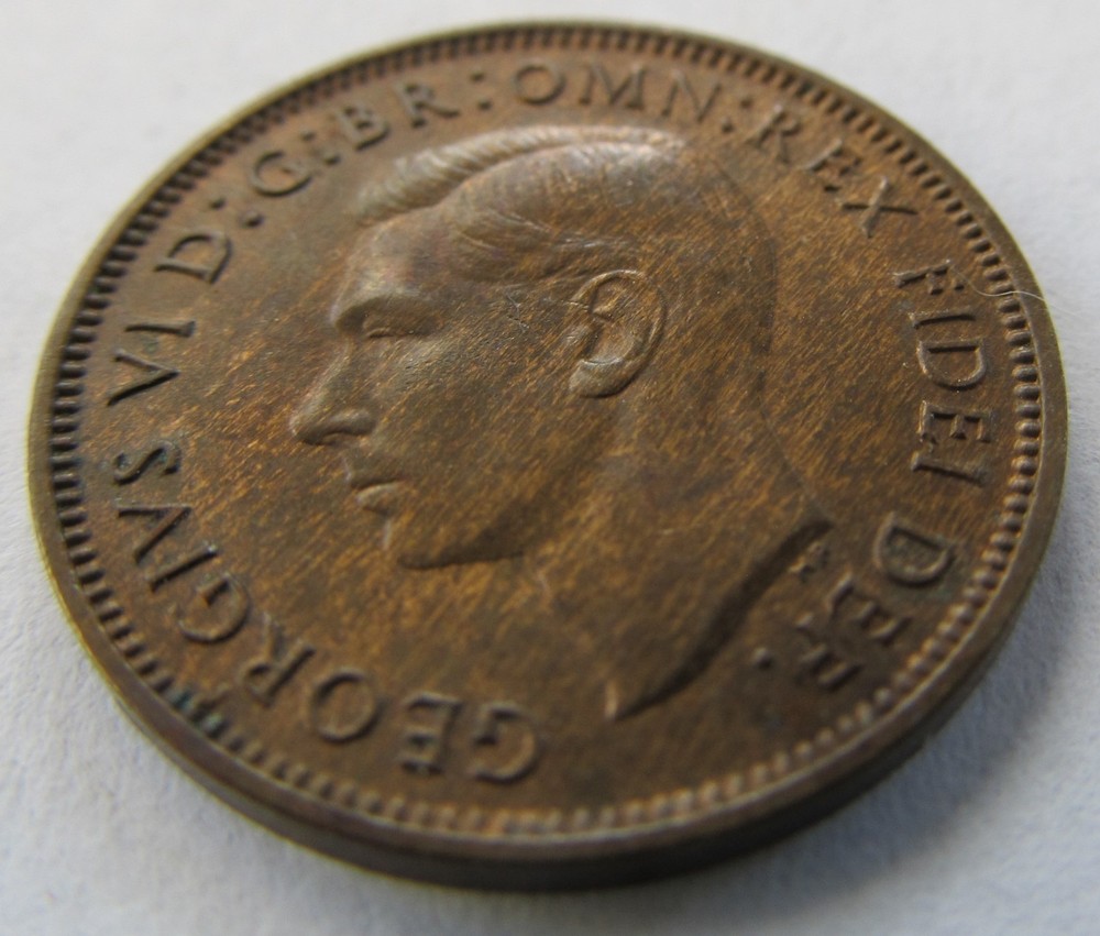 1949 Farthing, George VI, KM #867