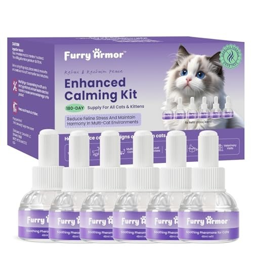 Calming Pheromone Diffuser Refills for Cats, 6-Pack, Odorless & Long-Lasting - R