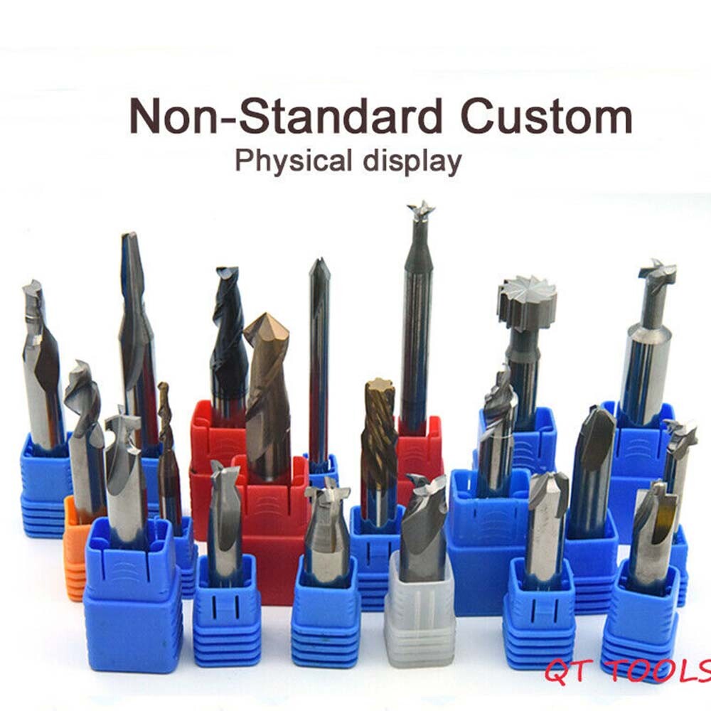 2Pcs 2.5mm Solid Carbide End Mill CNC Milling Cutter Drill 4 Flute HRC65