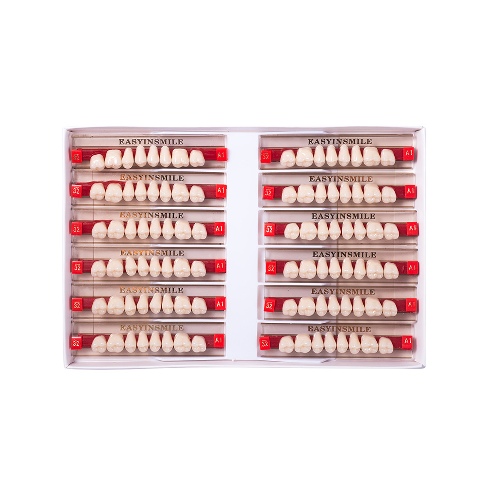 Dental Acrylic Resin False DIY Teeth Denture Upper Lower Full Set Shade A1/A2/A3