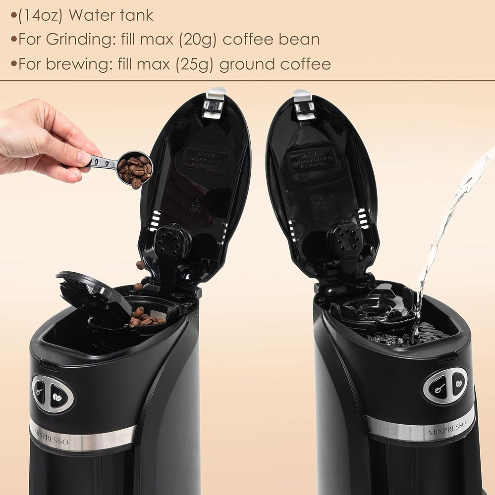 2 in 1 Grind Brew Automatic Personal Coffee Maker Automatic Single Serve Coffee