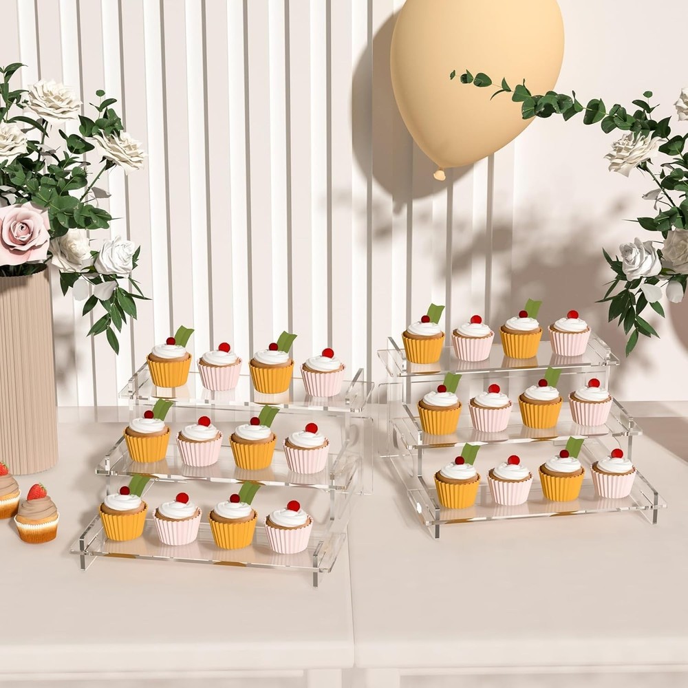 Versatile Acrylic Display Stand - 3-Tier Organizer for Desserts & Figures
