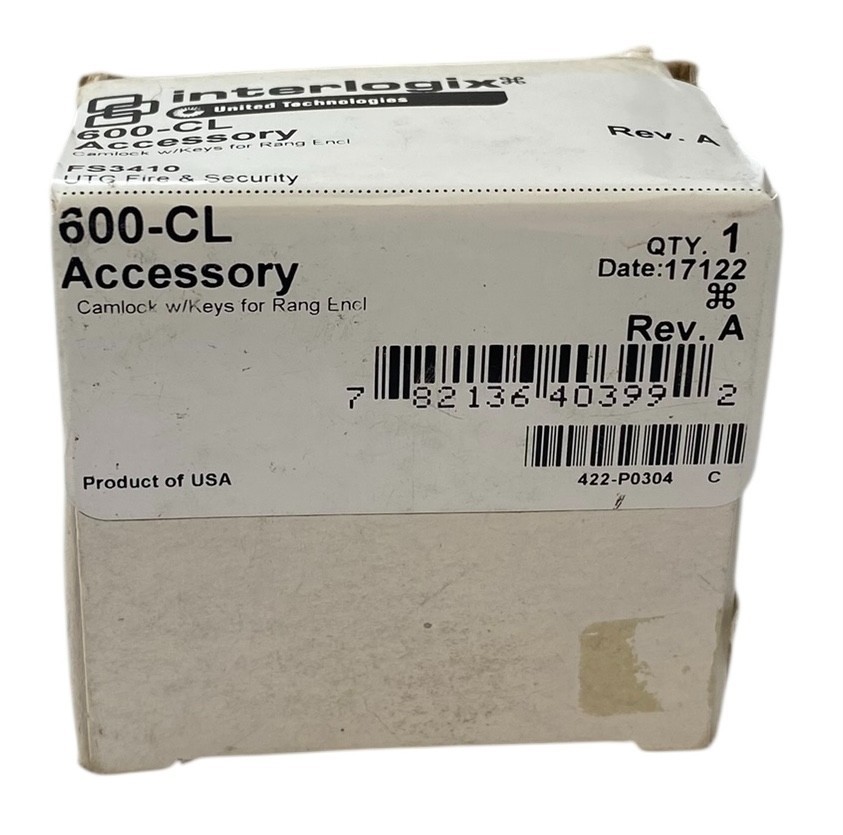 interlogix 600-CL Camlock w/Keys for Rang Encl