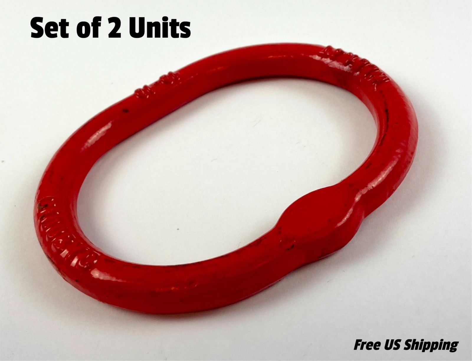 Crosby Oblong Lifting Master Link Alloy Steel Red Grade 100 3/8 inch Set of 2