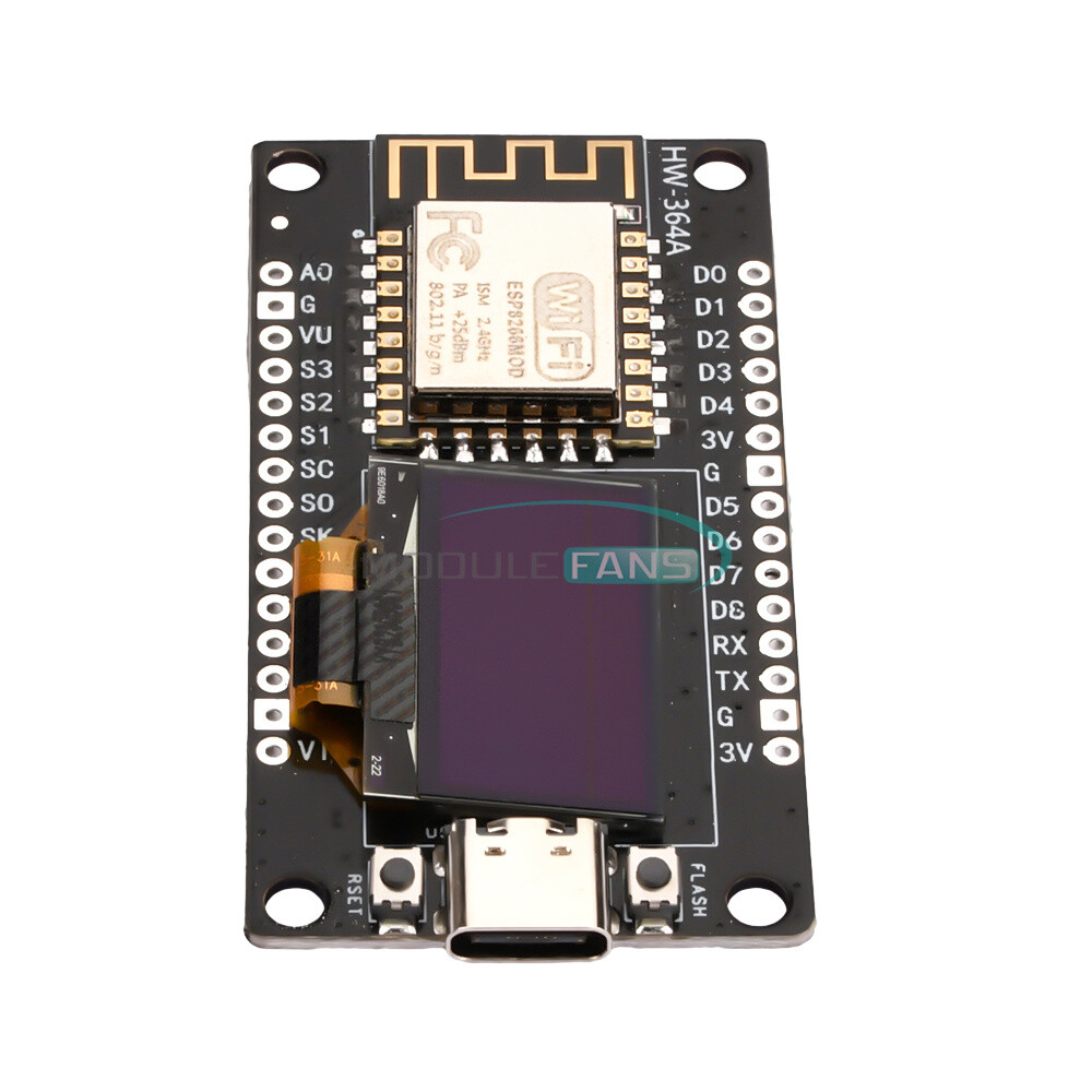 NodeMCU ESP8266 Development Board w/0.96"OLED Display CH340 Driver Module-