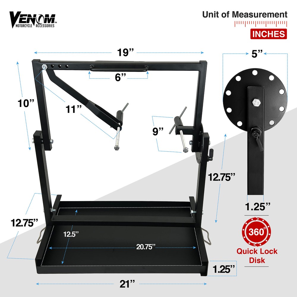 10 Adjustment Angles Engine Stand W/ Removable Oil Drip Pan