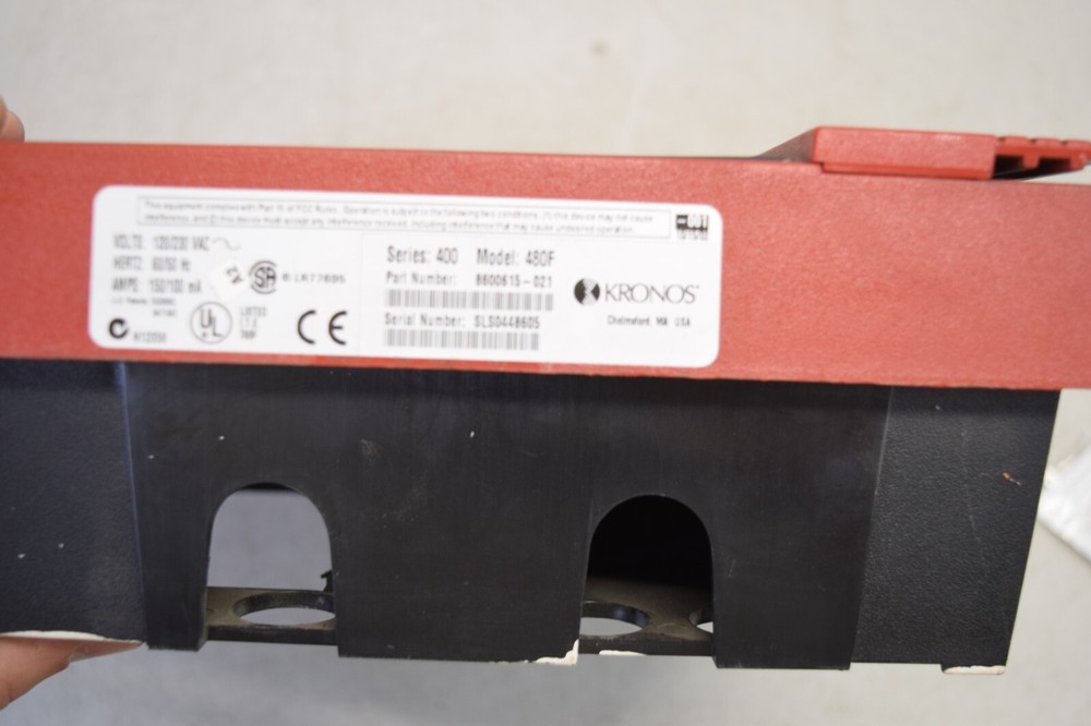 KRONOS Series 400 Ethernet Time Clock 480F. NO AC CORD. Untested.