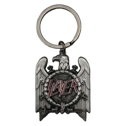 Slayer Silver Eagle Band Logo Keychain