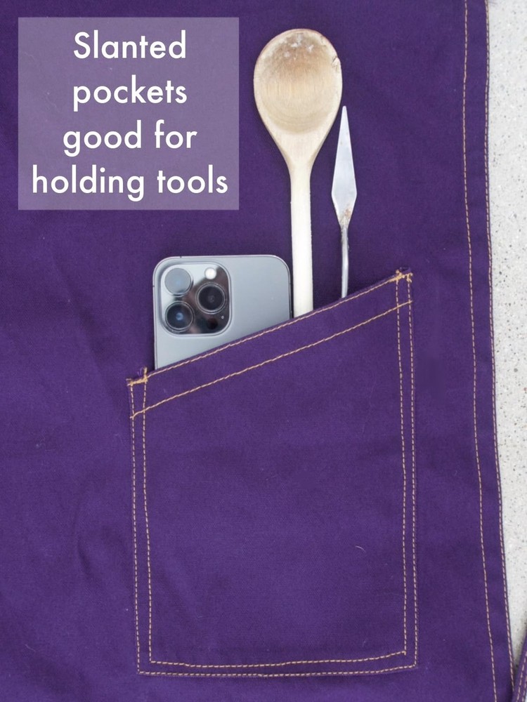 DEEP PURPLE, The Original split overlapped apron for ceramic artists, shefs, ...