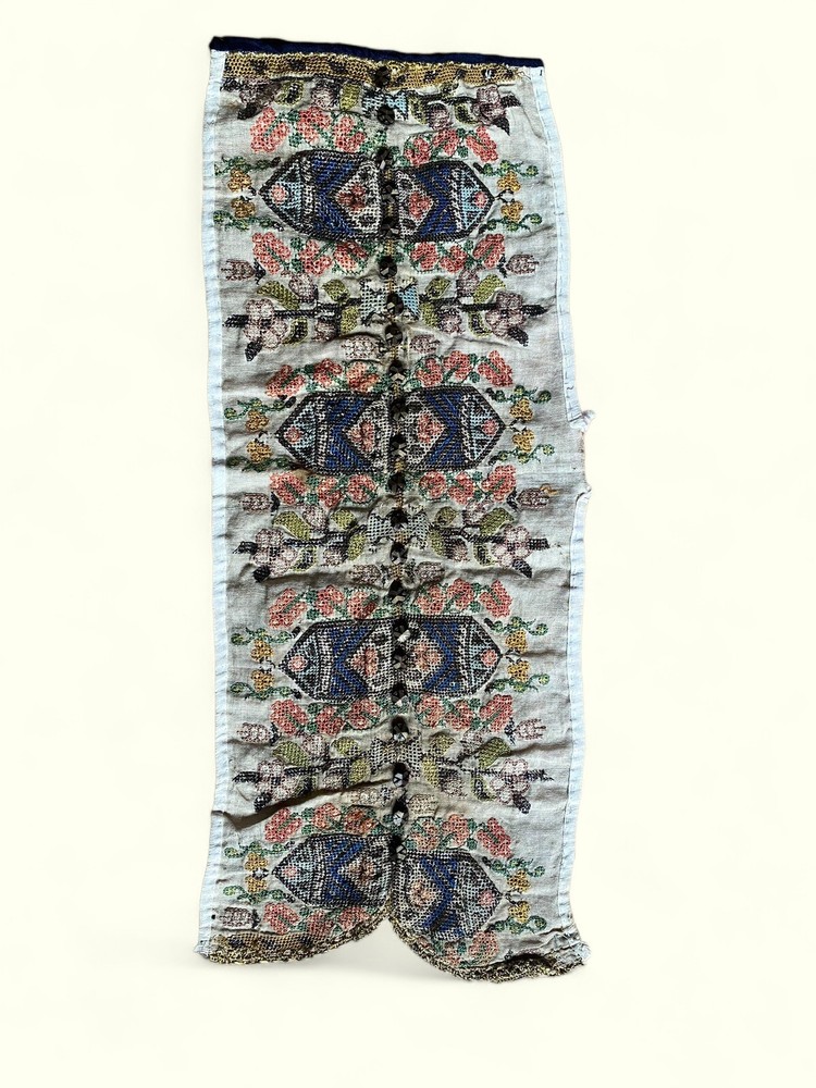 Antique Ottoman Turkish Embroidered Panel