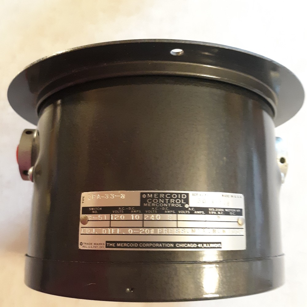 MERCOID CONTROL PRESSURE SWITCH, DPA-33-3