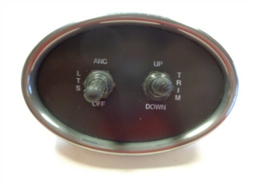 TRIM / ANCHOR LIGHT TOGGLE SWITCH PANEL 5 1/8" X 3 1/4" BLACK MARINE BOAT