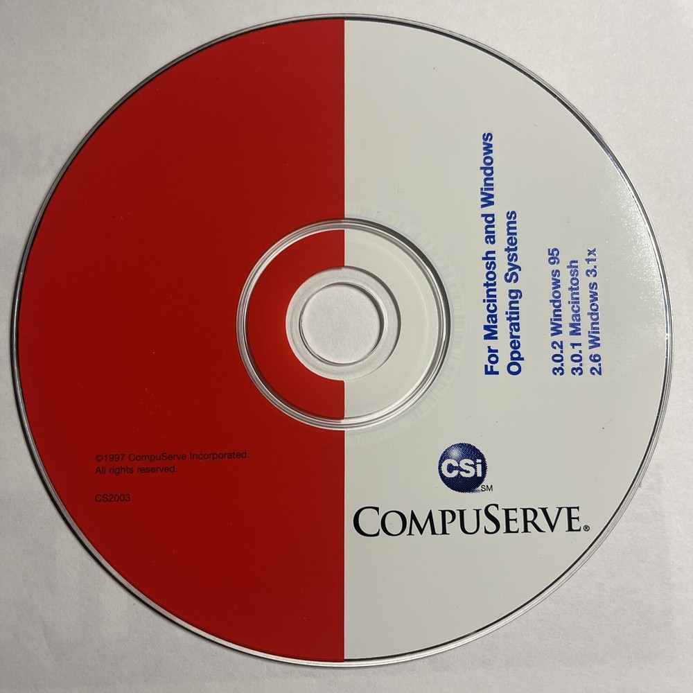 Compuserve 1997 CD-ROM 3.0.2 For Windows 95 DISC ONLY! P