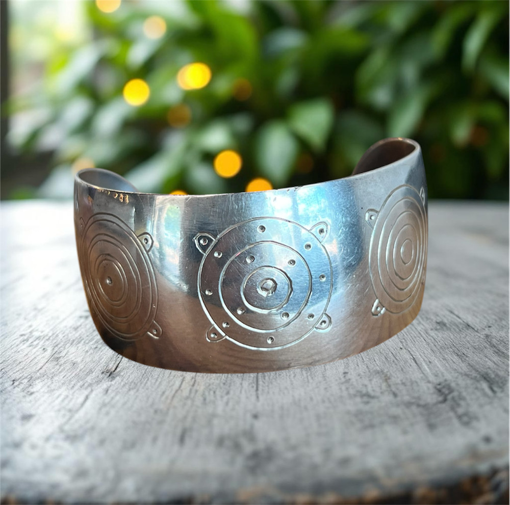 Sterling silver wide cuff bracelet