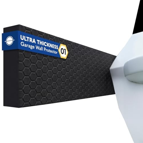 WP01 Garage Wall Protector Car Door Protector, Tool-Free, Designed 2 Pack Black
