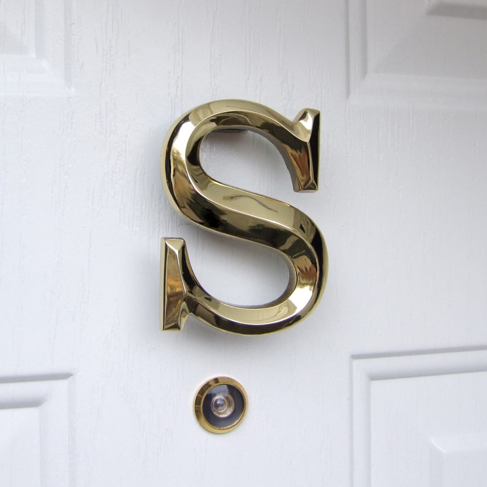 S Monogram Door Knocker by Michael Healy - Brass