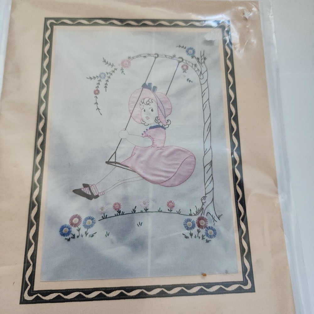 Sentimental Stitches Swing Time Embroidery Pattern Girl