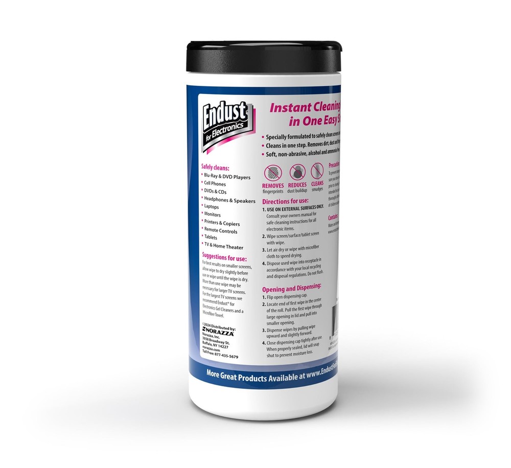 Endust for Electronics; Screen & Surface Cleaning 70 Count (Pack of 1), White