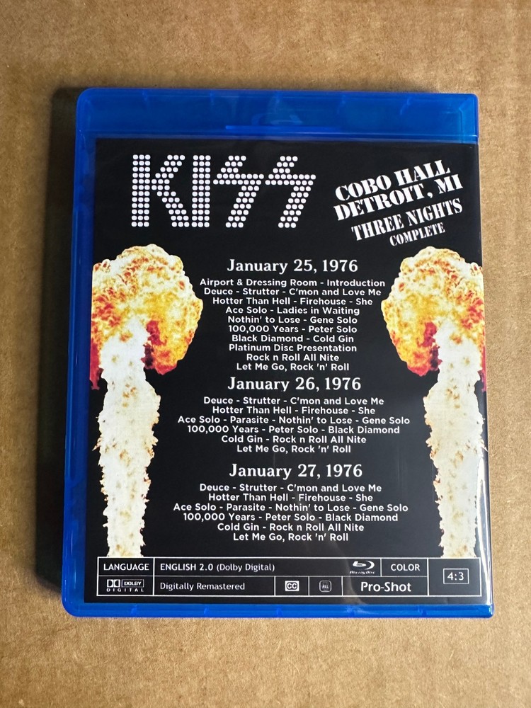 KISS - Live in Detroit 1976 Three Nites Remastered Blu-ray Ace Frehley Gene Paul