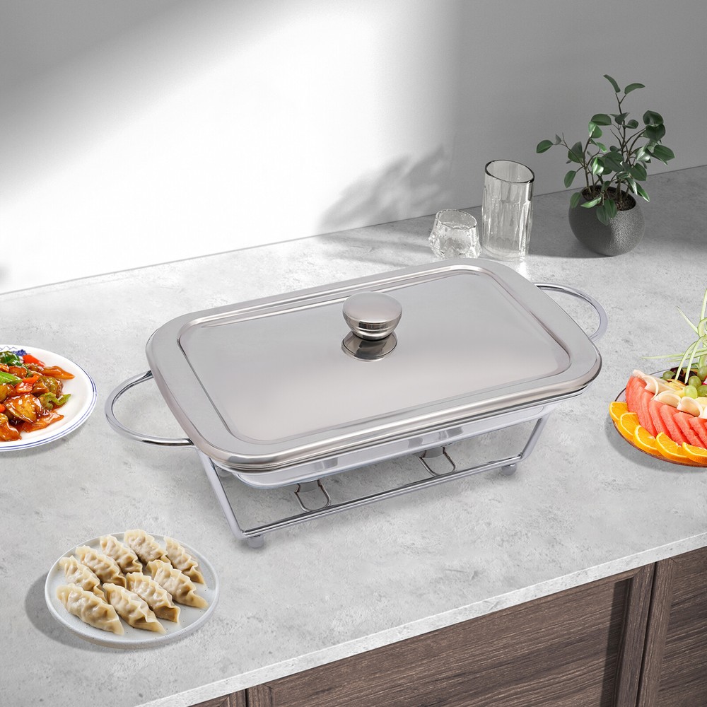 Countertop Chafing Dish, Buffet Set Warming Tray, Buffet Server Tempered Glass