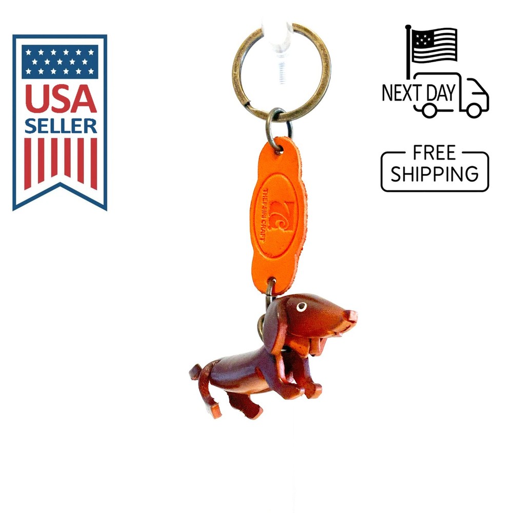 Dachshund Handmade Leather Keyring
