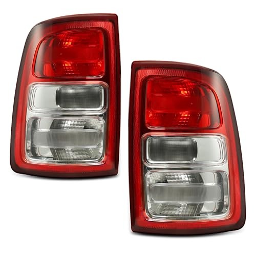 1 Pair Halogen Tail Lights Assembly Compatible Left & Right Red Bezel Halogen